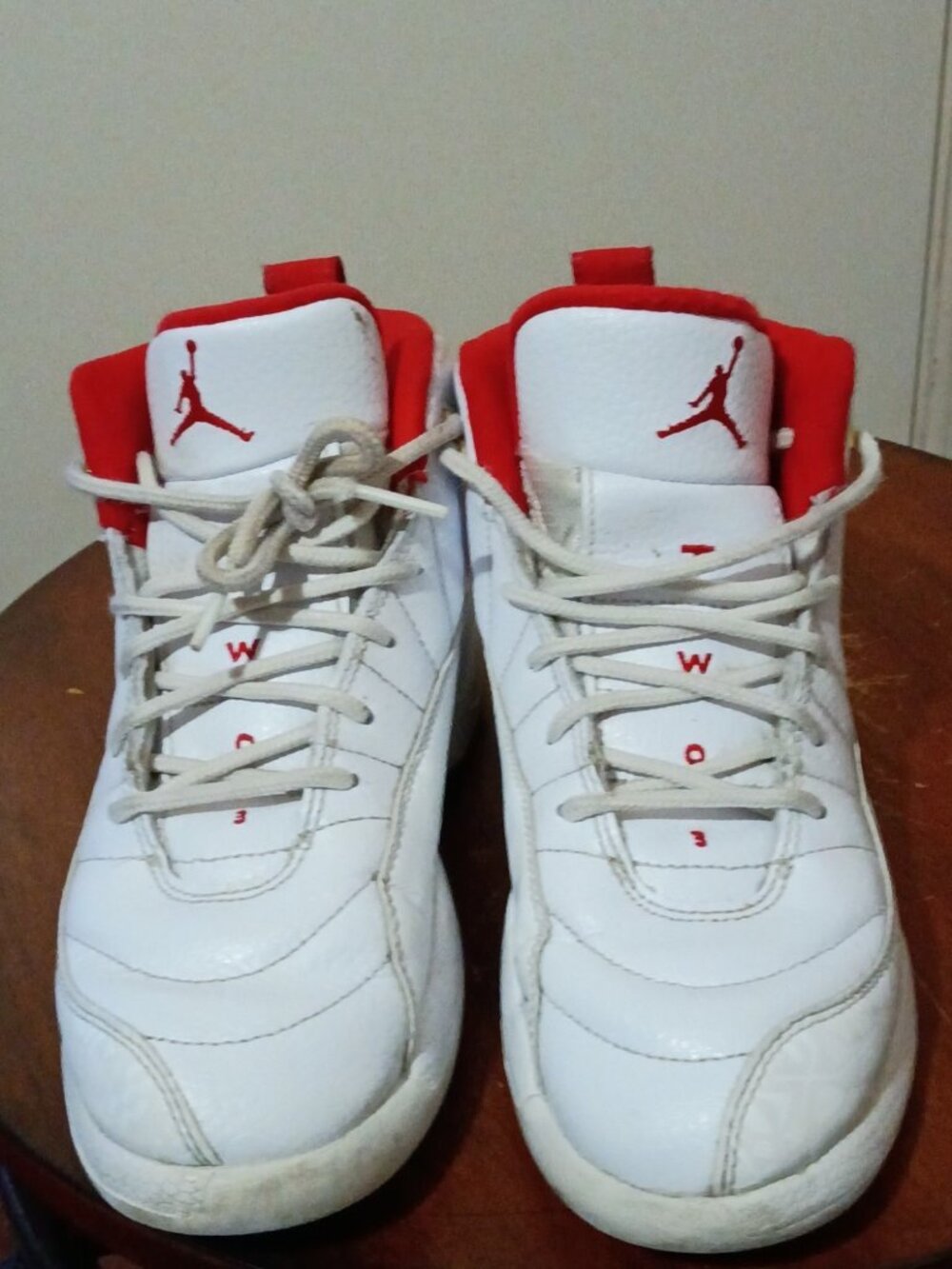 Nike Air Jordan Retro 12 XII Fiba White Red 151186-107 Pre School Unisex 2.5Y - Picture 5 of 14
